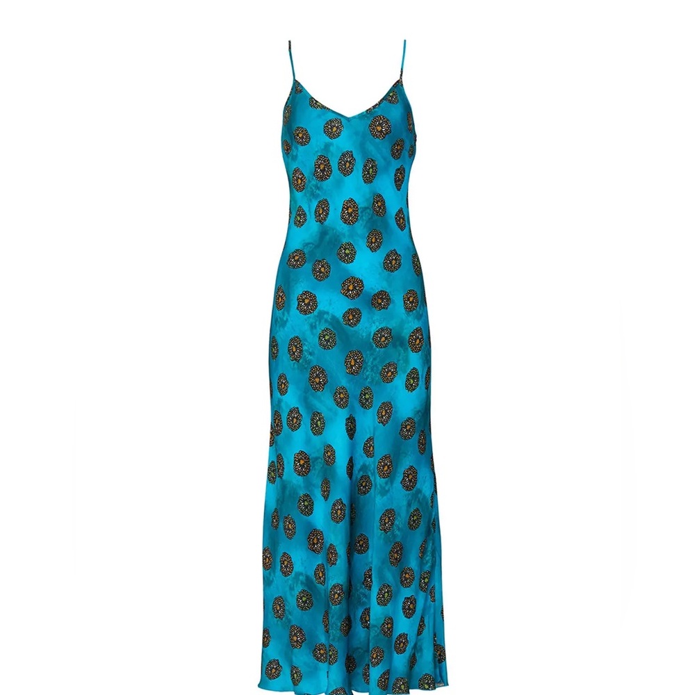 NISSA Women's Tie Dye Slip Dress Size US 2 In Blue